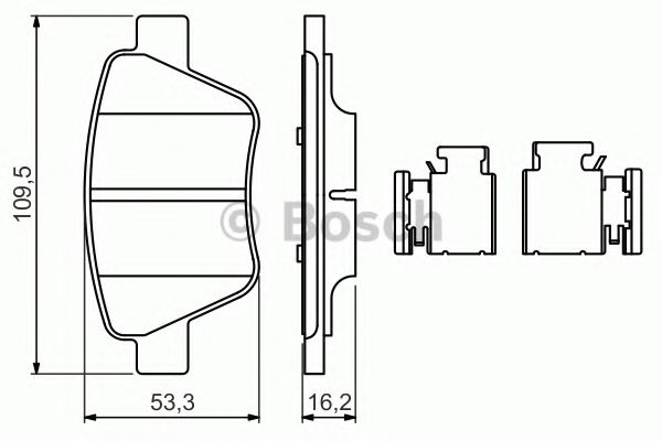 BOSCH - 0 986 494 643 - Комплект тормозных колодок, дисковый тормоз (Тормозная система)