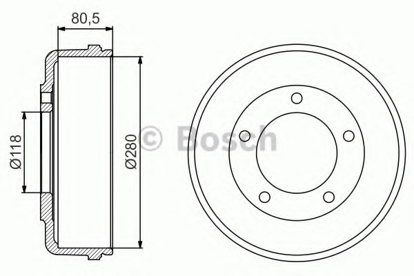 BOSCH - 0 986 477 203 - Тормозной барабан (Тормозная система)