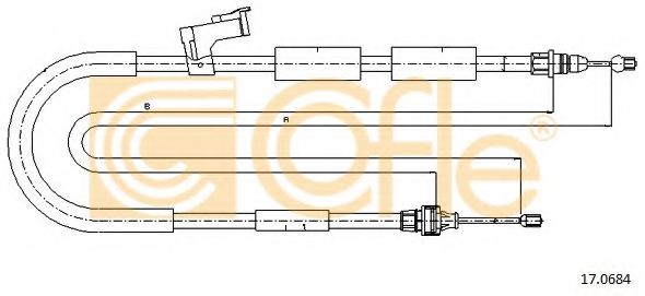 COFLE - 17.0684 - Трос, стояночная тормозная система (Тормозная система)