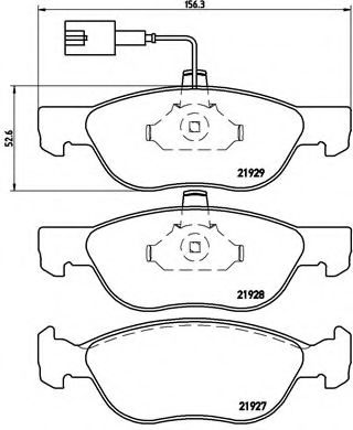 BREMBO - P 23 070 - Комплект тормозных колодок, дисковый тормоз (Тормозная система)