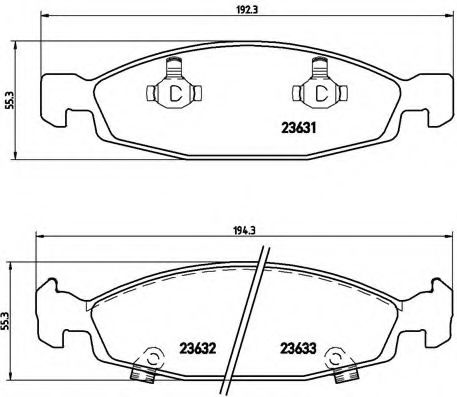 BREMBO - P 37 005 - Комплект тормозных колодок, дисковый тормоз (Тормозная система)