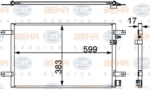 HELLA - 8FC 351 302-451 - Конденсатор, кондиционер (Кондиционер)