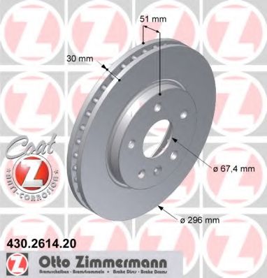 ZIMMERMANN - 430.2614.20 - Тормозной диск (Тормозная система)