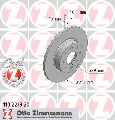 ZIMMERMANN - 110.2219.20 - Тормозной диск (Тормозная система)