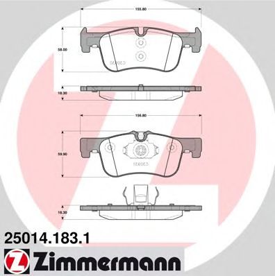 ZIMMERMANN - 25014.183.1 - Комплект тормозных колодок, дисковый тормоз (Тормозная система)