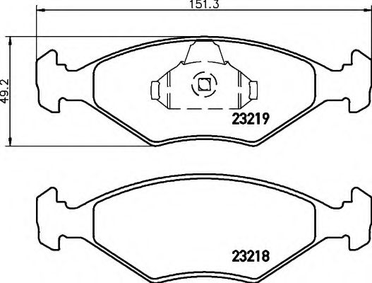 HELLA - 8DB 355 008-381 - Комплект тормозных колодок, дисковый тормоз (Тормозная система)