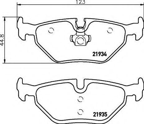 HELLA - 8DB 355 008-761 - Комплект тормозных колодок, дисковый тормоз (Тормозная система)