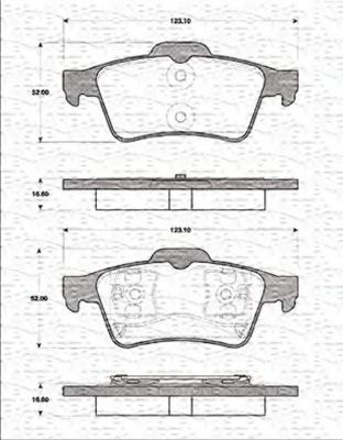 MAGNETI MARELLI - 363702161273 - Комплект тормозных колодок, дисковый тормоз (Тормозная система)