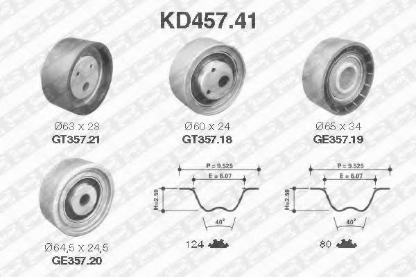 SNR - KD457.41 - Комплект ремня ГРМ (Ременный привод)