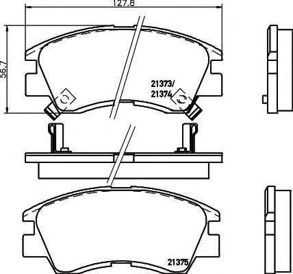 HELLA PAGID - 8DB 355 005-781 - Комплект тормозных колодок, дисковый тормоз (Тормозная система)