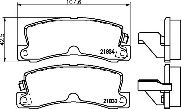 HELLA PAGID - 8DB 355 006-431 - Комплект тормозных колодок, дисковый тормоз (Тормозная система)