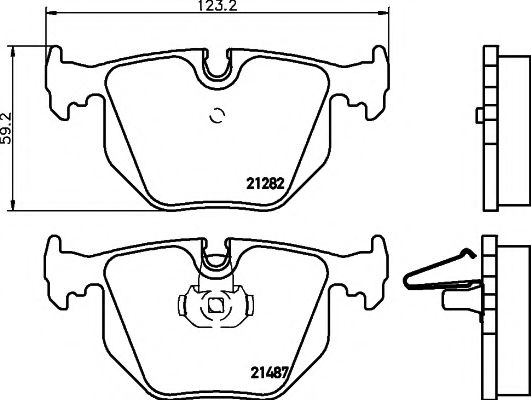 HELLA PAGID - 8DB 355 008-091 - Комплект тормозных колодок, дисковый тормоз (Тормозная система)