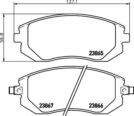 HELLA PAGID - 8DB 355 010-211 - Комплект тормозных колодок, дисковый тормоз (Тормозная система)