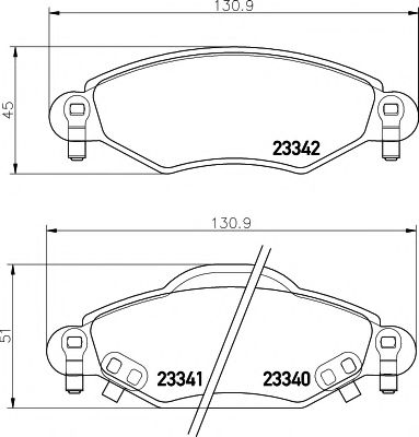 HELLA PAGID - 8DB 355 010-791 - Комплект тормозных колодок, дисковый тормоз (Тормозная система)