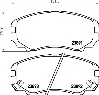 HELLA PAGID - 8DB 355 010-991 - Комплект тормозных колодок, дисковый тормоз (Тормозная система)