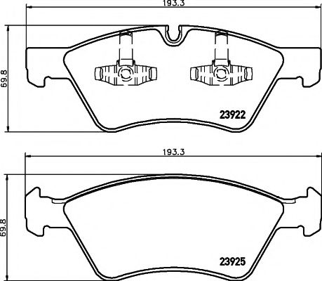 HELLA PAGID - 8DB 355 012-011 - Комплект тормозных колодок, дисковый тормоз (Тормозная система)