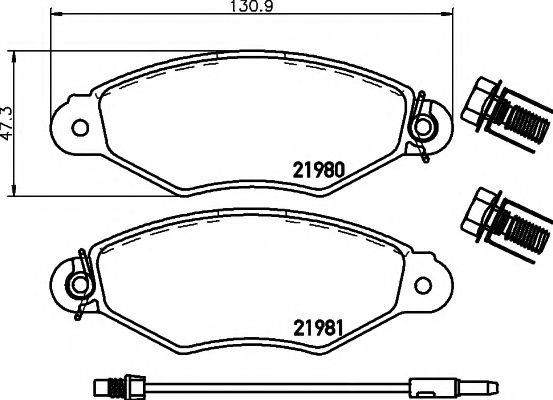 HELLA PAGID - 8DB 355 019-301 - Комплект тормозных колодок, дисковый тормоз (Тормозная система)