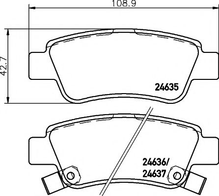 HELLA PAGID - 8DB 355 013-591 - Комплект тормозных колодок, дисковый тормоз (Тормозная система)