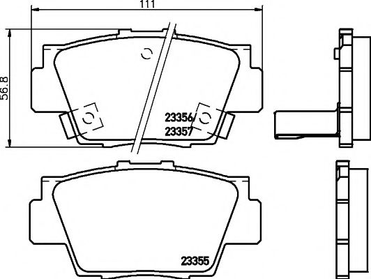 HELLA PAGID - 8DB 355 013-831 - Комплект тормозных колодок, дисковый тормоз (Тормозная система)