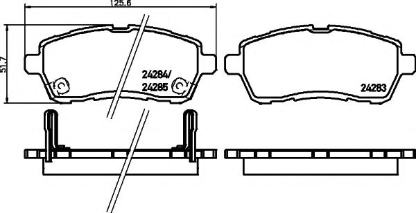 HELLA PAGID - 8DB 355 014-001 - Комплект тормозных колодок, дисковый тормоз (Тормозная система)