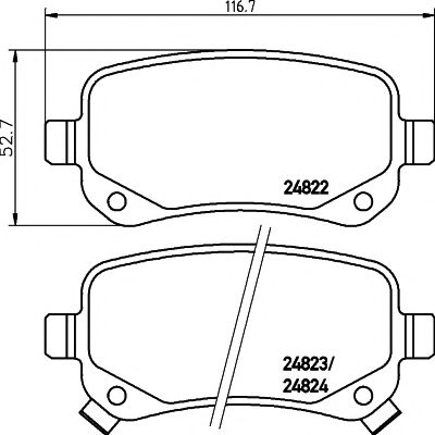 HELLA PAGID - 8DB 355 014-331 - Комплект тормозных колодок, дисковый тормоз (Тормозная система)