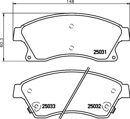 HELLA PAGID - 8DB 355 015-231 - Комплект тормозных колодок, дисковый тормоз (Тормозная система)