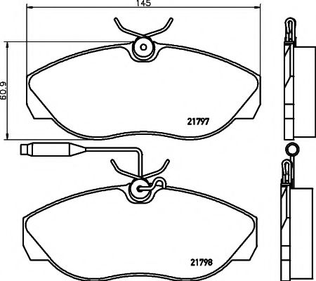 HELLA PAGID - 8DB 355 018-141 - Комплект тормозных колодок, дисковый тормоз (Тормозная система)