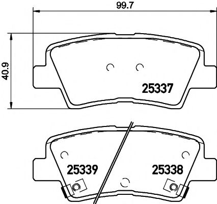 HELLA PAGID - 8DB 355 019-981 - Комплект тормозных колодок, дисковый тормоз (Тормозная система)