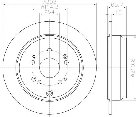 HELLA PAGID - 8DD 355 119-221 - Тормозной диск (Тормозная система)