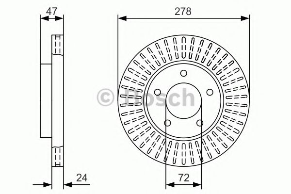 BOSCH - 0 986 479 A52 - Тормозной диск (Тормозная система)