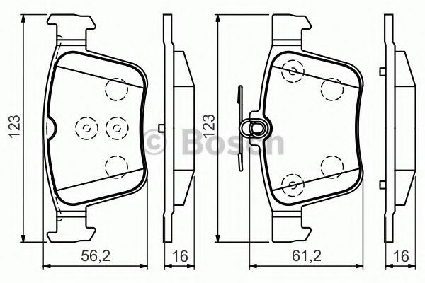 BOSCH - 0 986 494 658 - Комплект тормозных колодок, дисковый тормоз (Тормозная система)