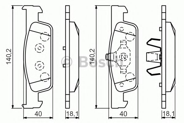 BOSCH - 0 986 494 661 - Комплект тормозных колодок, дисковый тормоз (Тормозная система)