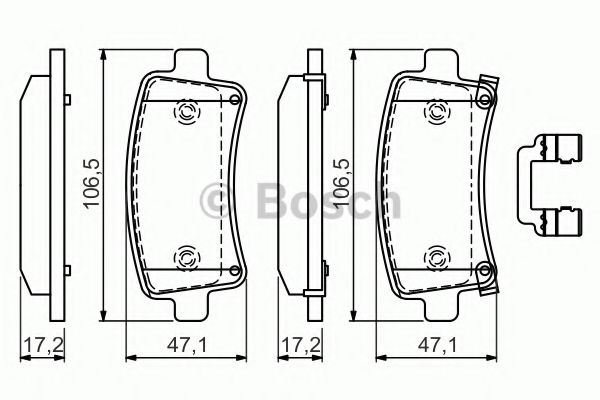 BOSCH - 0 986 494 586 - Комплект тормозных колодок, дисковый тормоз (Тормозная система)