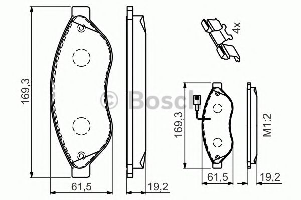 BOSCH - 0 986 494 591 - Комплект тормозных колодок, дисковый тормоз (Тормозная система)