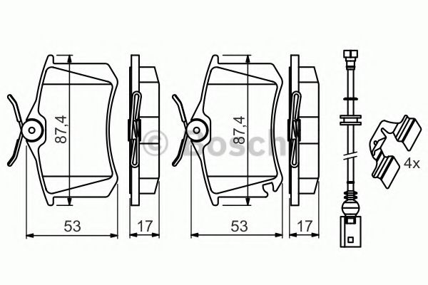 BOSCH - 0 986 494 598 - Комплект тормозных колодок, дисковый тормоз (Тормозная система)