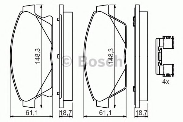 BOSCH - 0 986 494 657 - Комплект тормозных колодок, дисковый тормоз (Тормозная система)