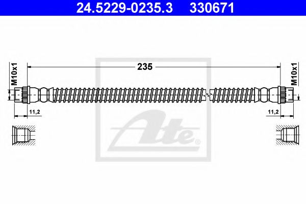 ATE - 24.5229-0235.3 - Тормозной шланг