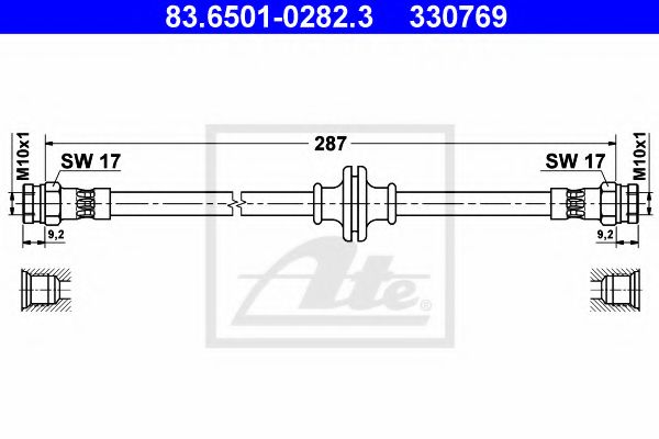 ATE - 83.6501-0282.3 - Тормозной шланг (Тормозная система)