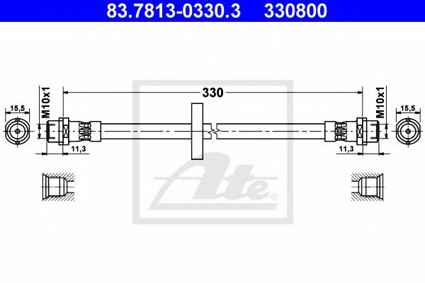 ATE - 83.7813-0330.3 - Тормозной шланг (Тормозная система)