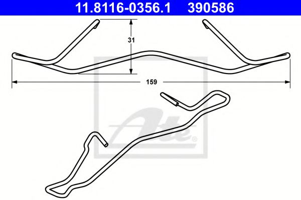 ATE - 11.8116-0356.1 - Пружина, тормозной суппорт (Тормозная система)