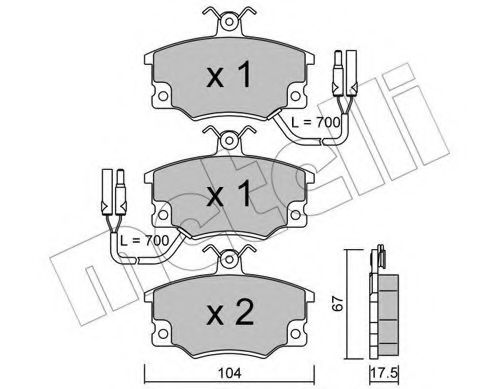 METELLI - 22-0030-2 - Комплект тормозных колодок, дисковый тормоз (Тормозная система)