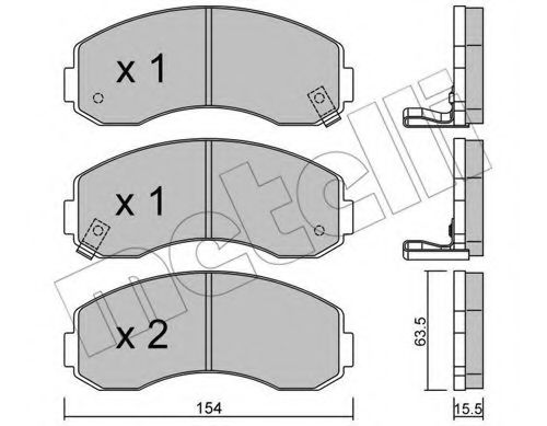 METELLI - 22-0377-0 - Комплект тормозных колодок, дисковый тормоз (Тормозная система)