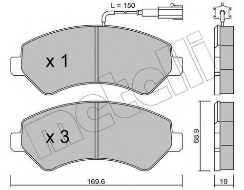 METELLI - 22-0709-0 - Комплект тормозных колодок, дисковый тормоз (Тормозная система)