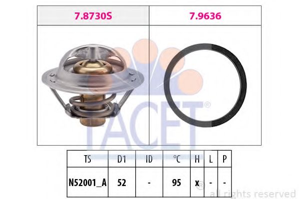 FACET - 7.8730 - Термостат, охлаждающая жидкость (Охлаждение)