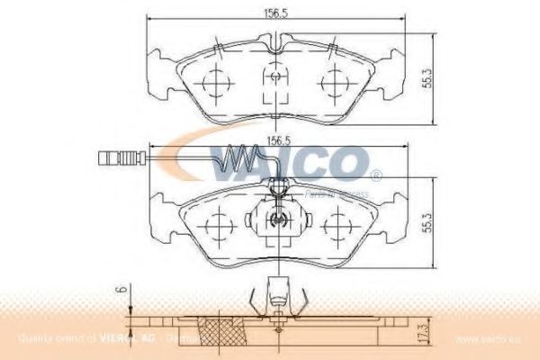 VAICO - V30-8143-1 - Комплект тормозных колодок, дисковый тормоз (Тормозная система)