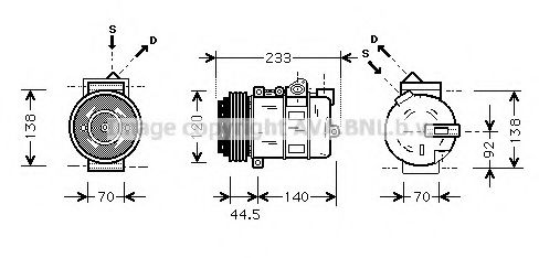 AVA QUALITY COOLING - MSAK277 - Компрессор, кондиционер (Кондиционер)