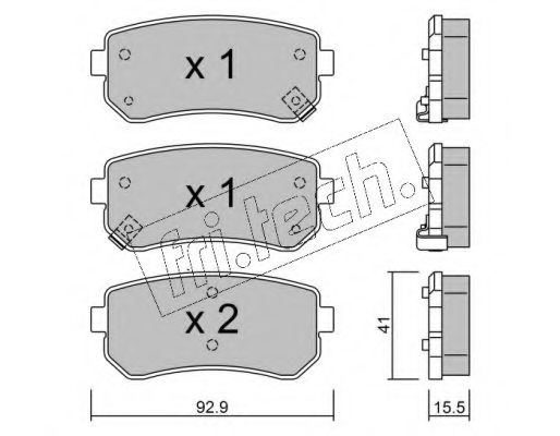 FRI.TECH. - 741.0 - Комплект тормозных колодок, дисковый тормоз (Тормозная система)