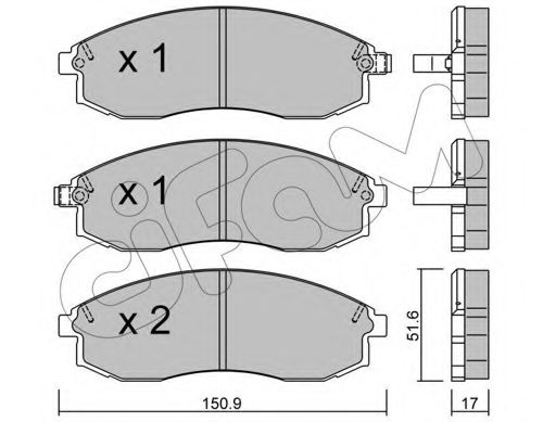 CIFAM - 822-306-0 - Комплект тормозных колодок, дисковый тормоз (Тормозная система)