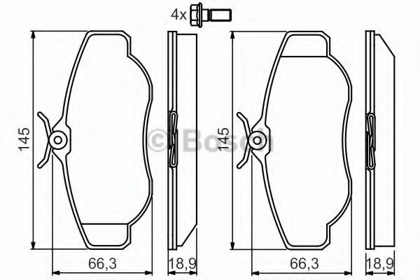 BOSCH - 0 986 424 565 - Комплект тормозных колодок, дисковый тормоз (Тормозная система)