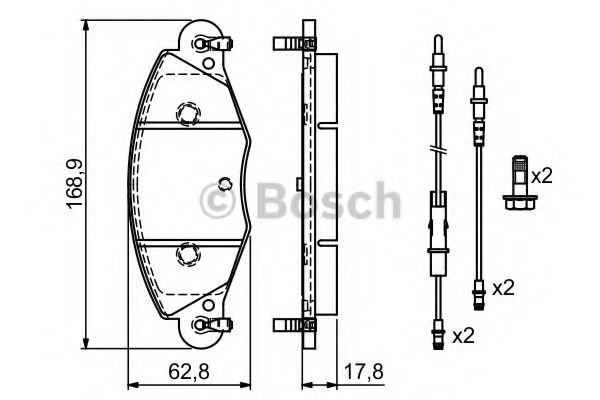 BOSCH - 0 986 424 581 - Комплект тормозных колодок, дисковый тормоз (Тормозная система)